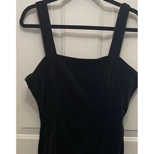 Crazy Horse By Liz Claiborne Vintage 90's Black‎ Velvet Jumper Dress Women's 12